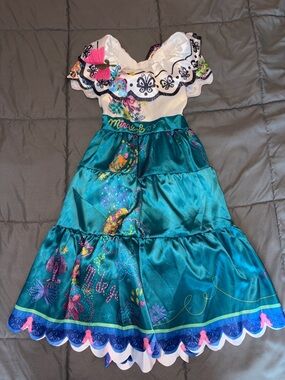 Disney Princess Mirabel Madrigal Encanto Costume Dress 4-6X Teal and White